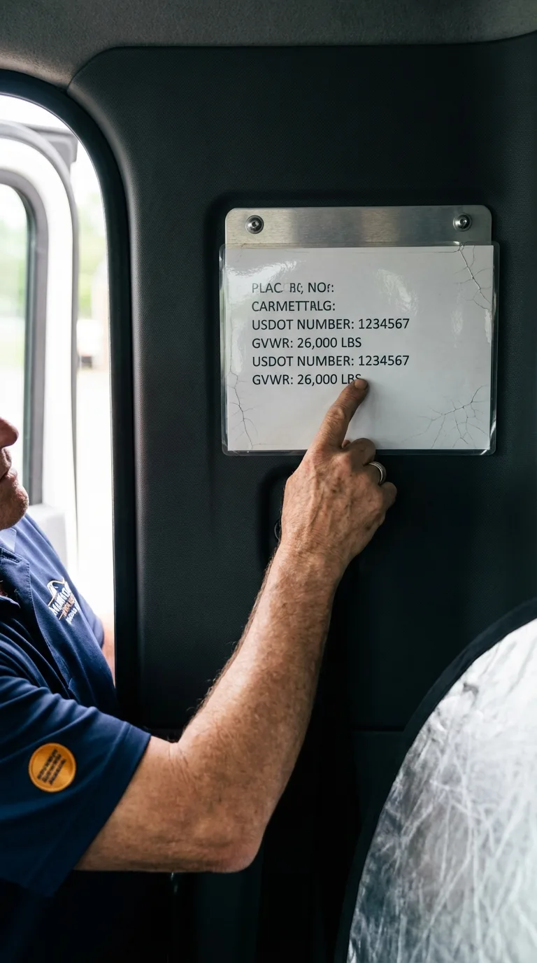 USDOT licensing placard verification in Lake Dallas